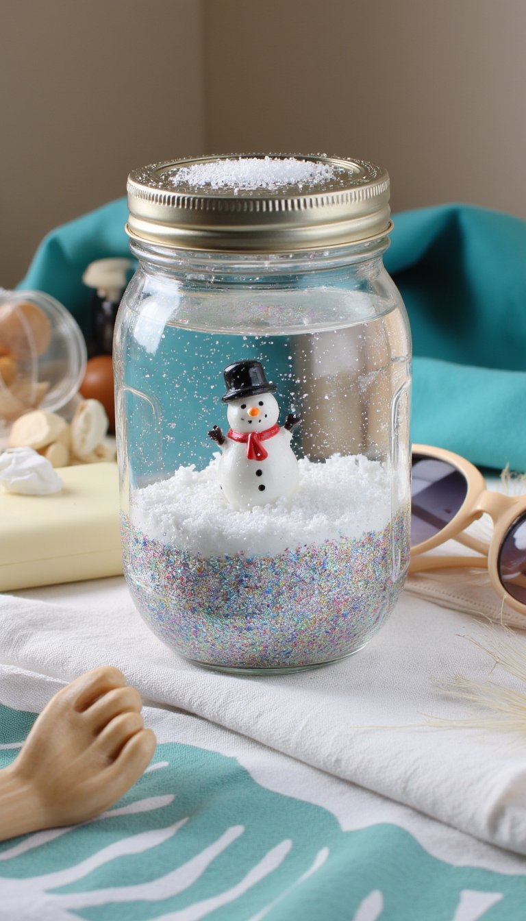 5. Mason Jar Snow Globe