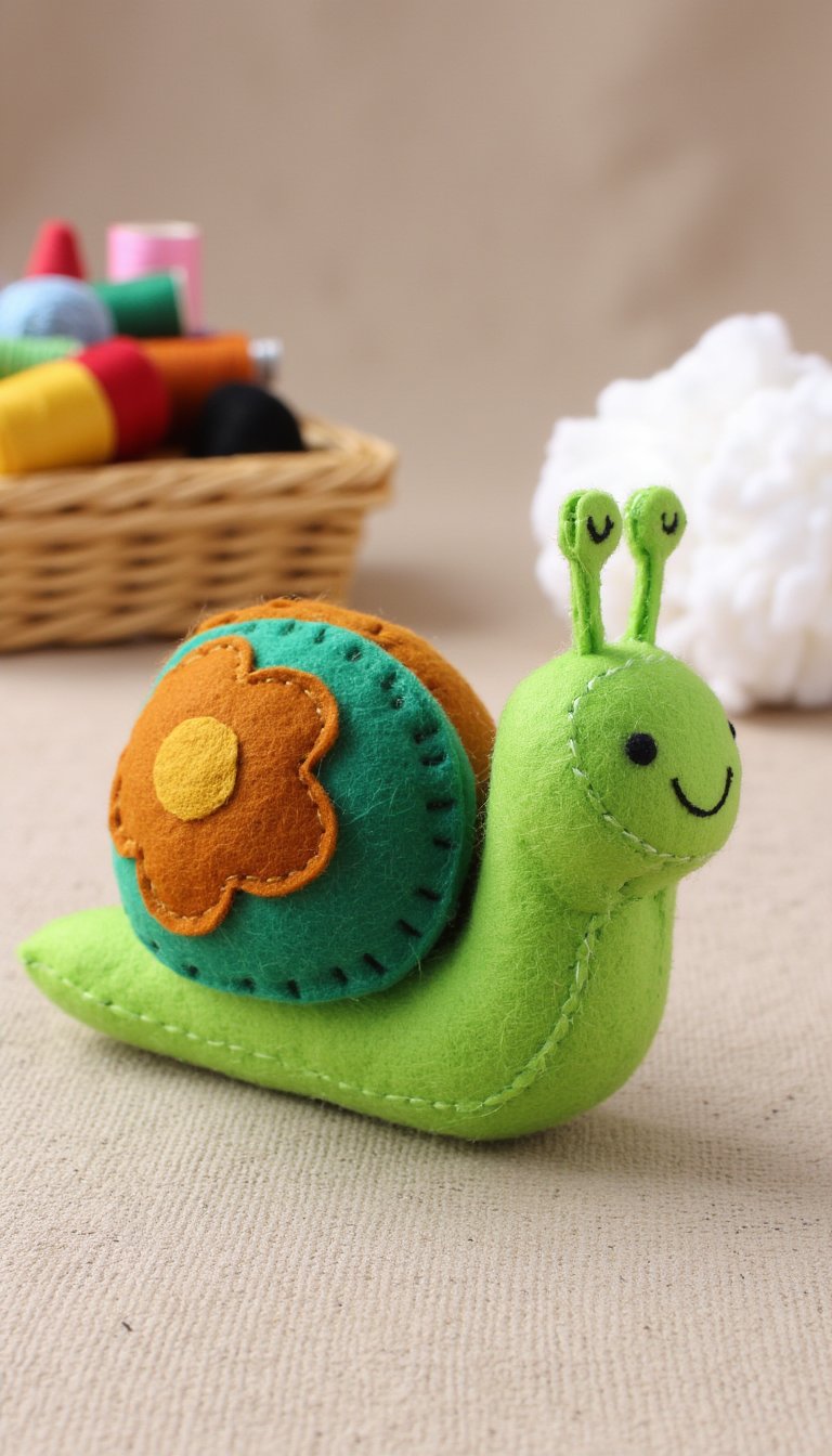 15. Beginner's Felt Sewing Snail