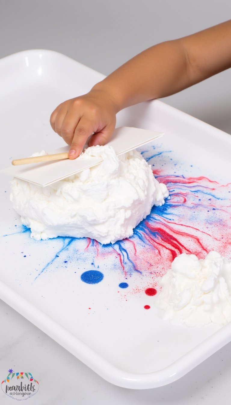 9. Shaving Cream Firework Marbling