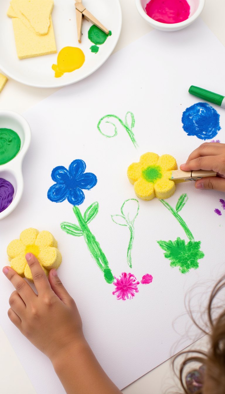 19. Sponge Stamp Flowers