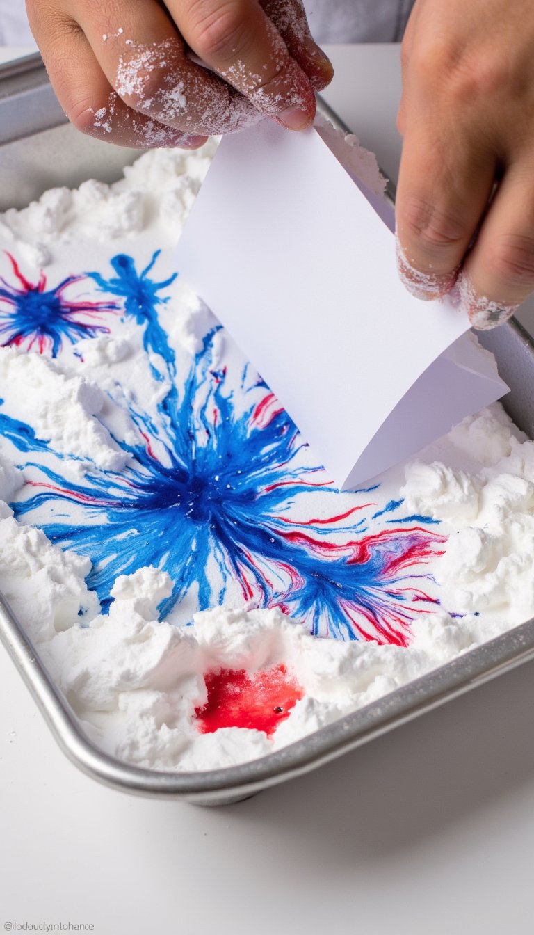 1. Shaving Cream Firework Prints