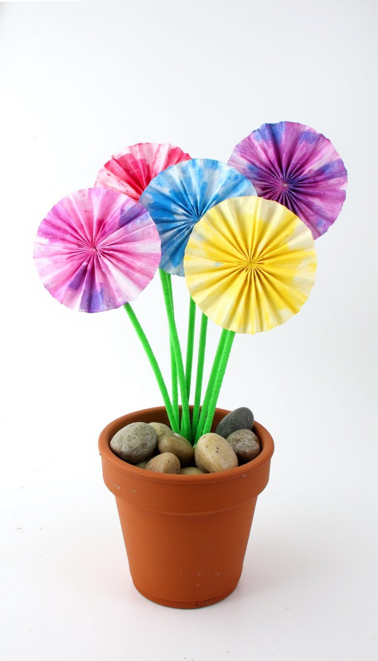 2. Coffee Filter Watercolor Blooms