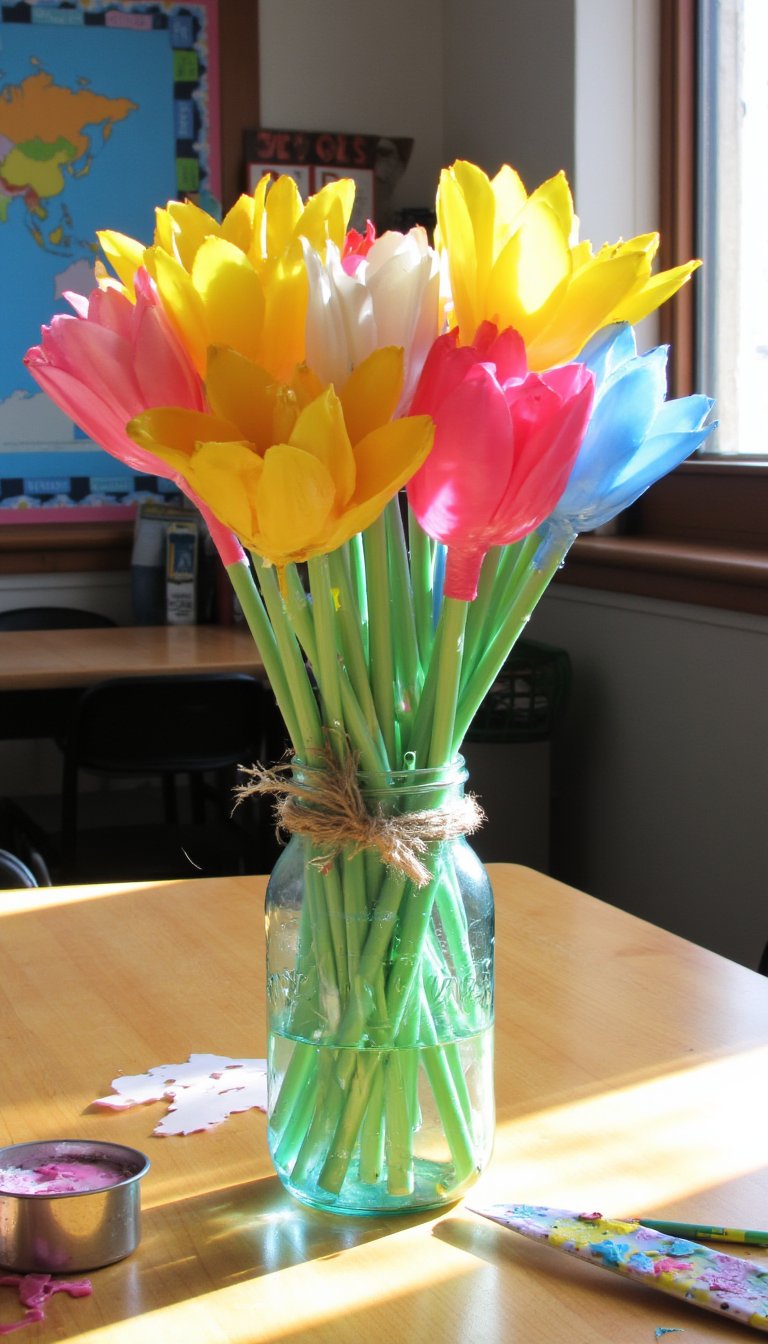 12. Plastic Spoon Flower Bouquets