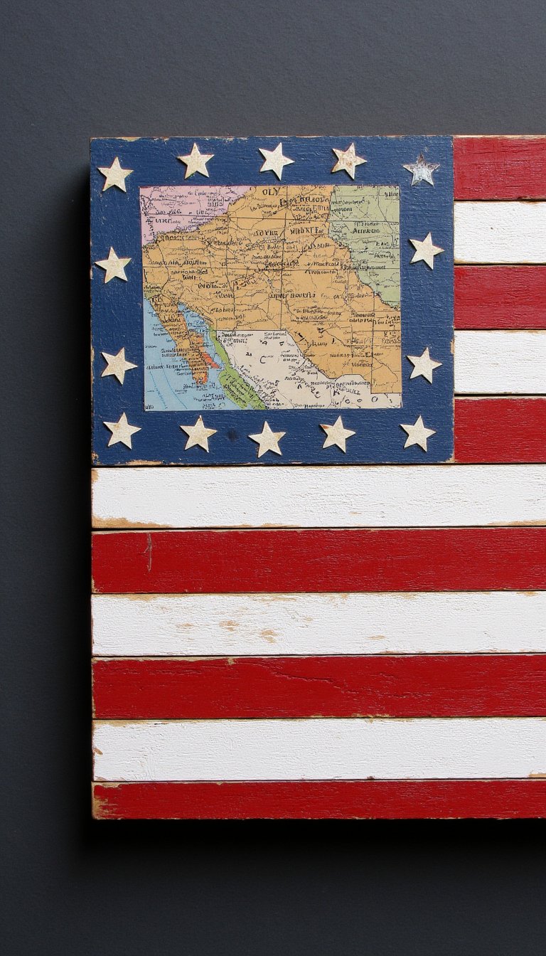 13. Vintage Map Flag