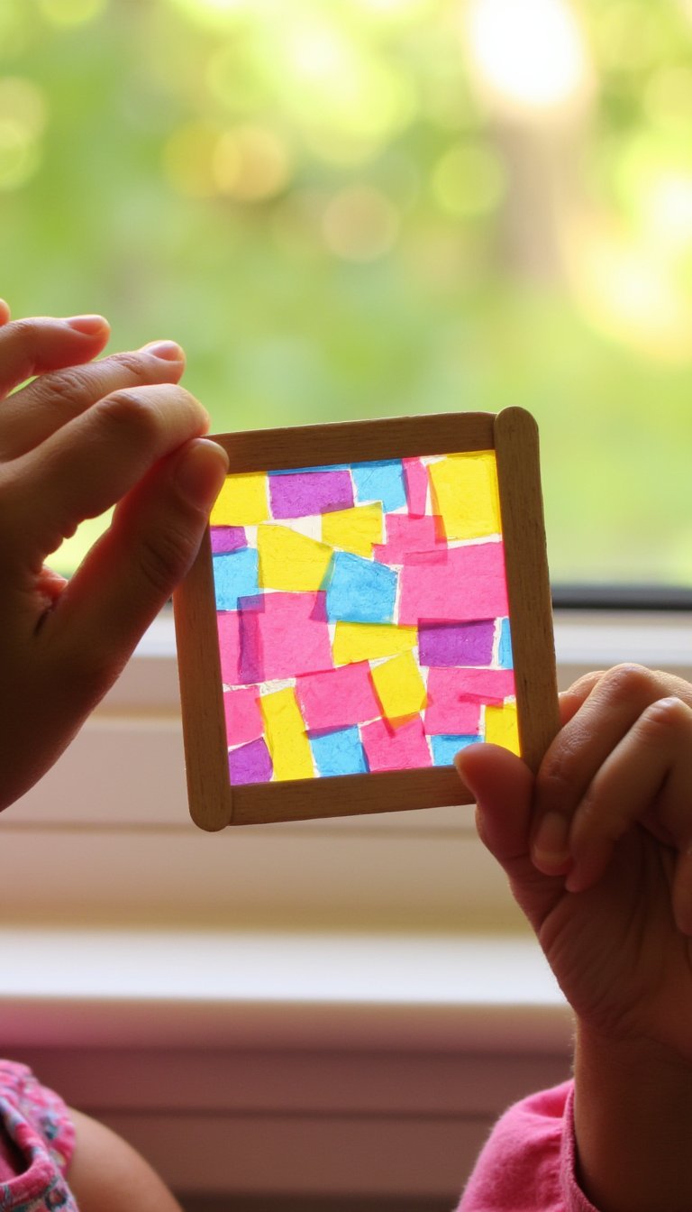 1. Ice Pop Stick Sun Catchers