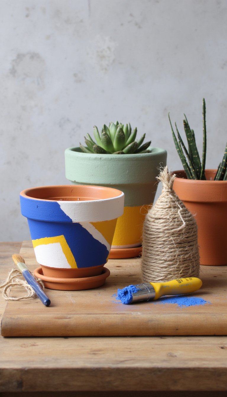 10. Decorated Terracotta Pots