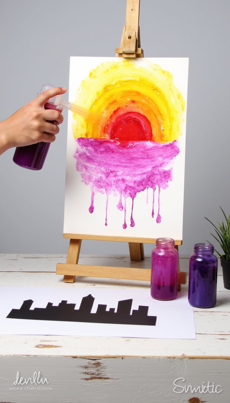 19. Spray Bottle Sunset Art
