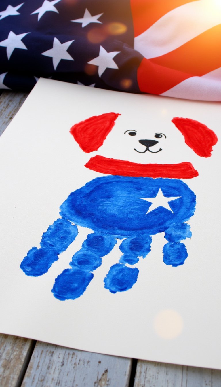 13. "Patriotic Puppy" Handprint Art