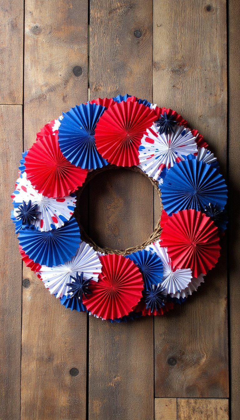 3. Festive Paper Fan Wreath