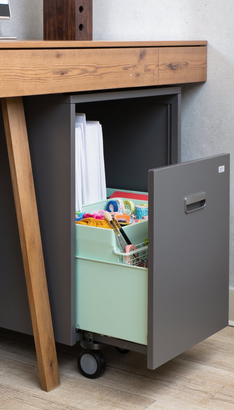 11. Smart Under-Desk Storage