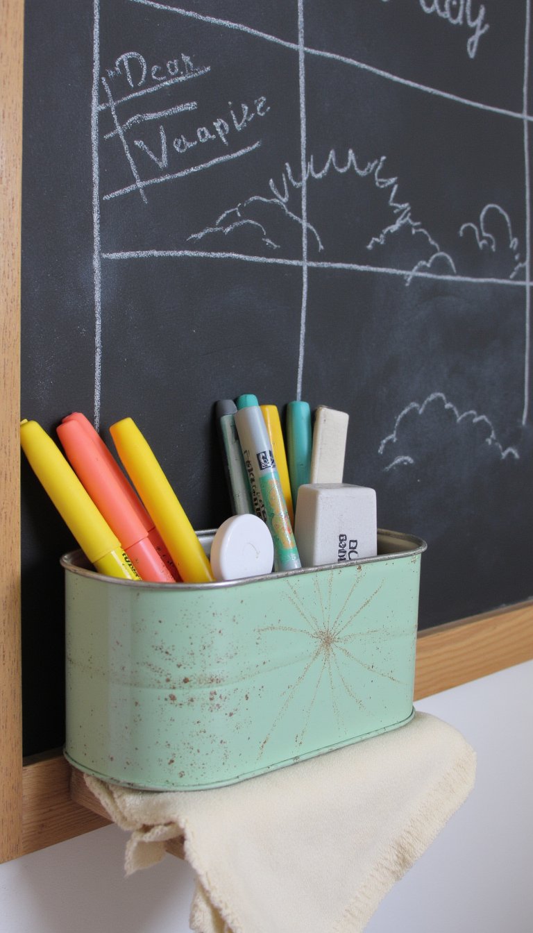 8. Chalk-Pen & Eraser Caddy Hack