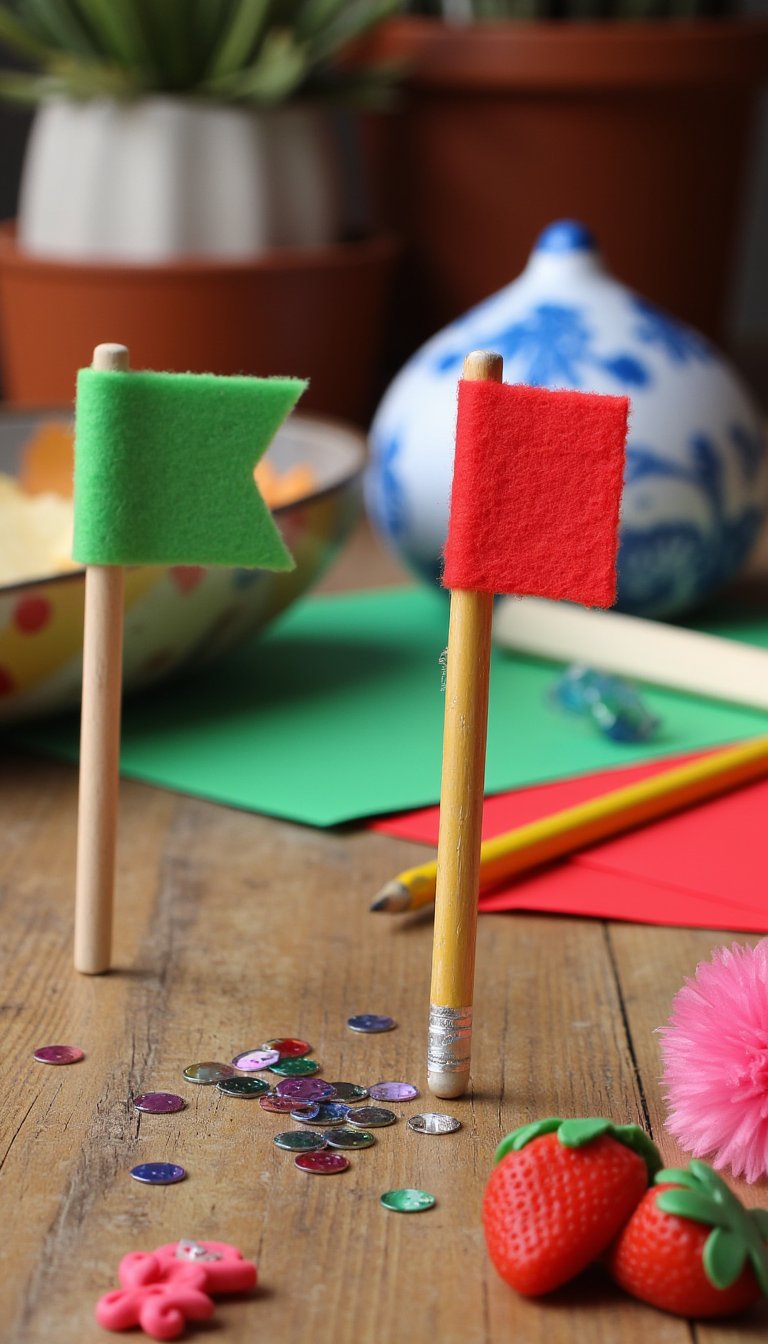 12. Fiesta Flag Pencil Toppers