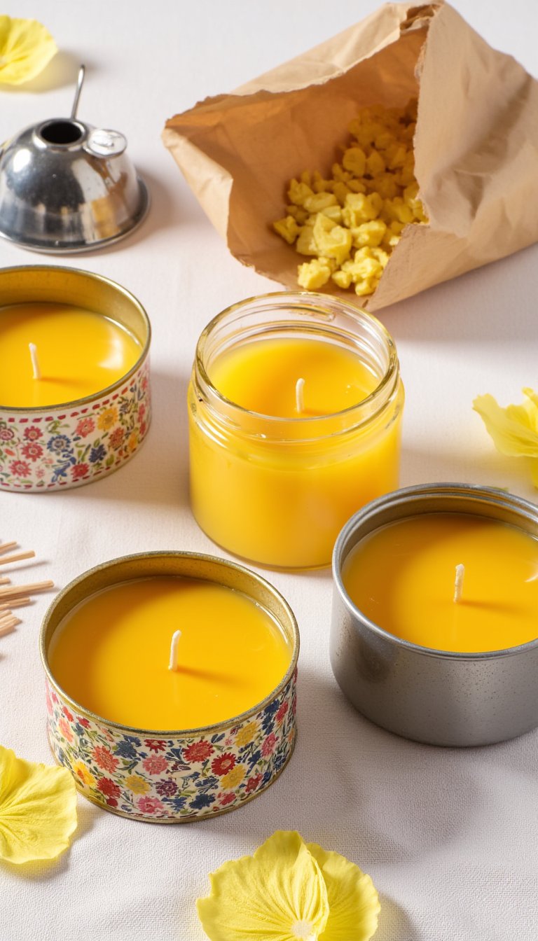 16. Craft Citronella Candles in Vintage Tins