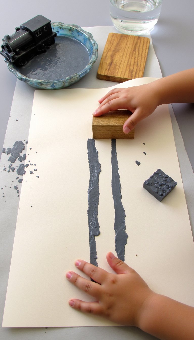 25. Train Track Stamping