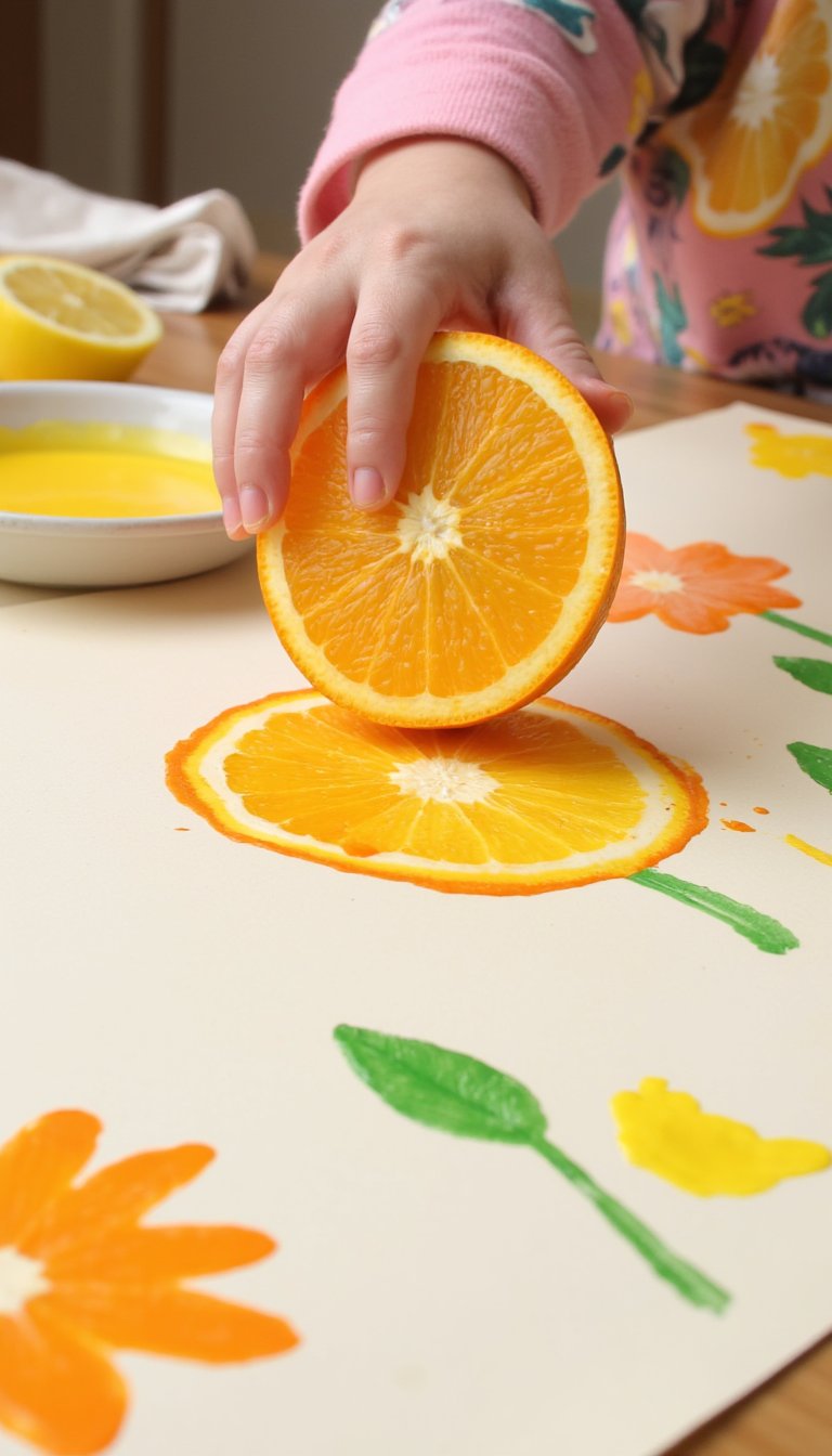 7. Citrus Stamp Art