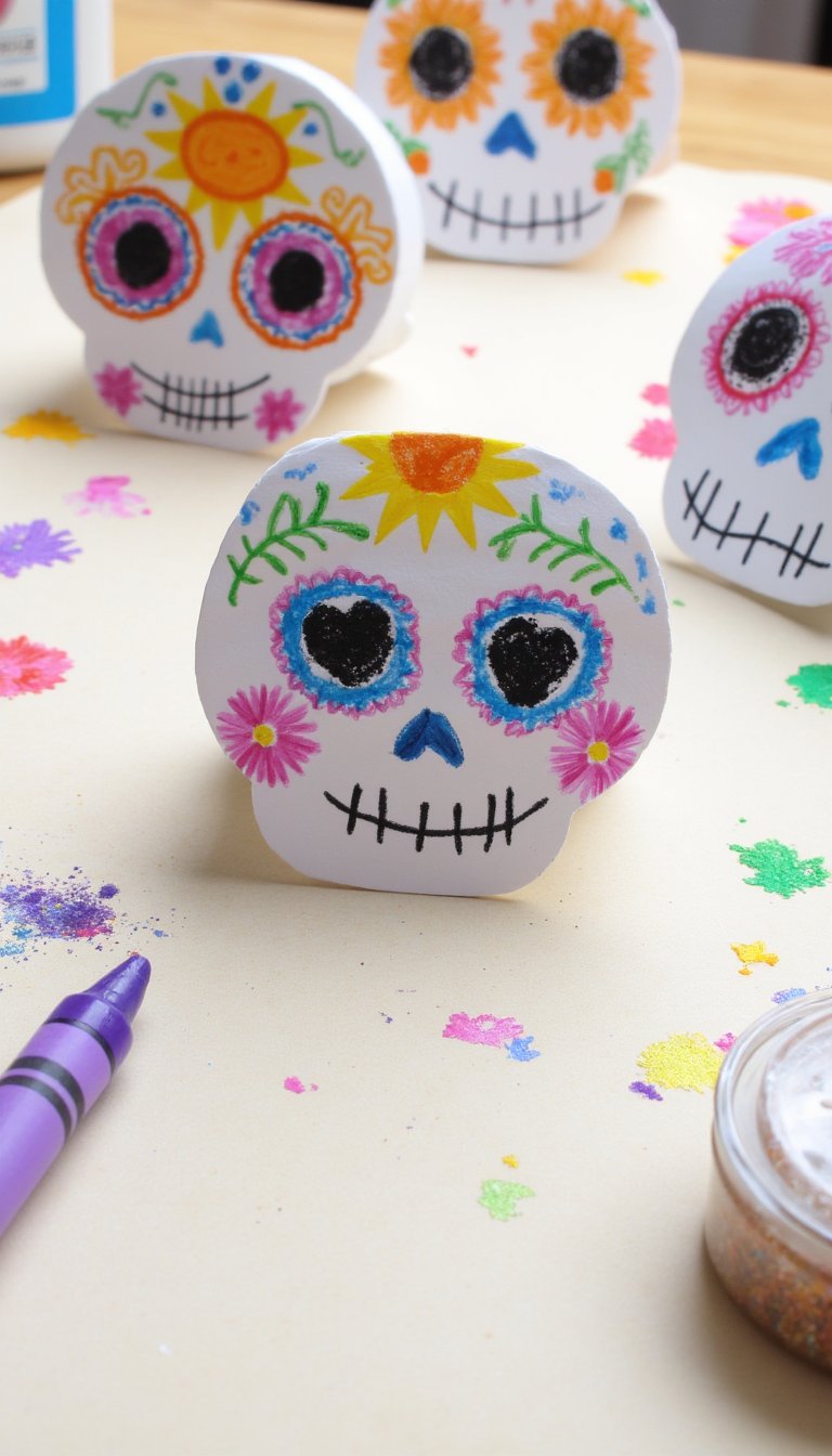11. "Day of the Dead" Inspired Smiling Skulls