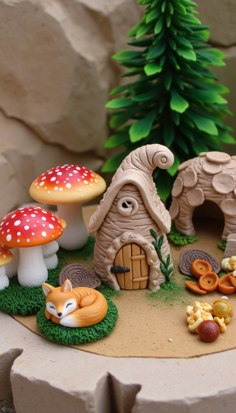 8. Polymer Clay Fairy House Figurines