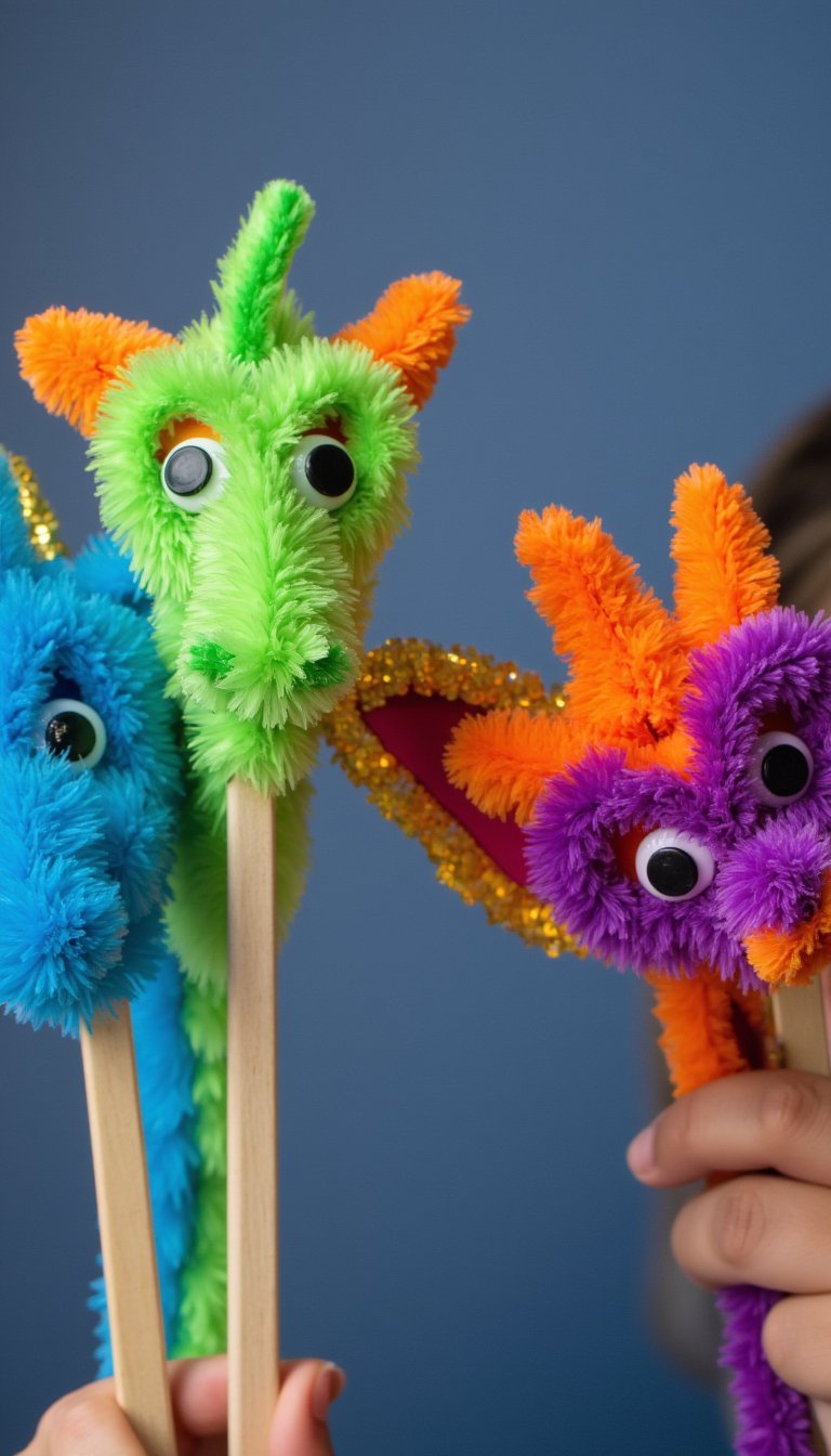 24. Dragon Puppets on a Stick