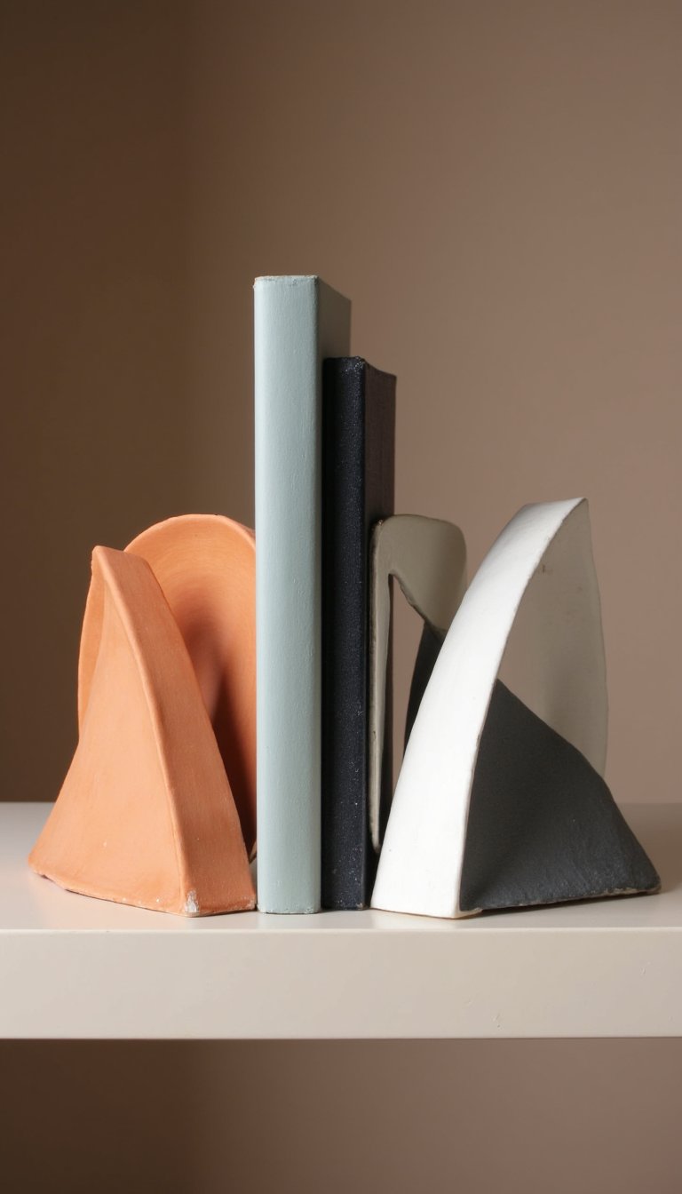 21. Clay Bookends