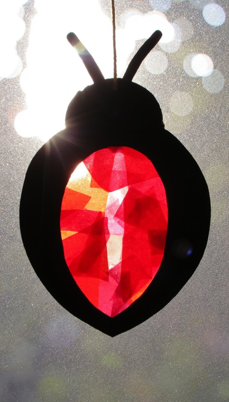 10. Colorful Ladybug Suncatcher