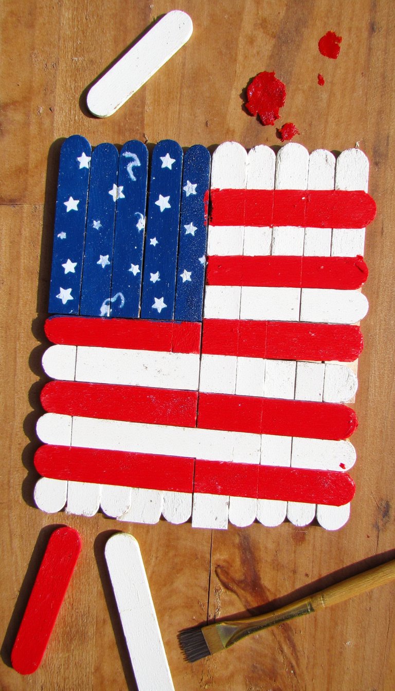 10. Popsicle Stick Flag Puzzle
