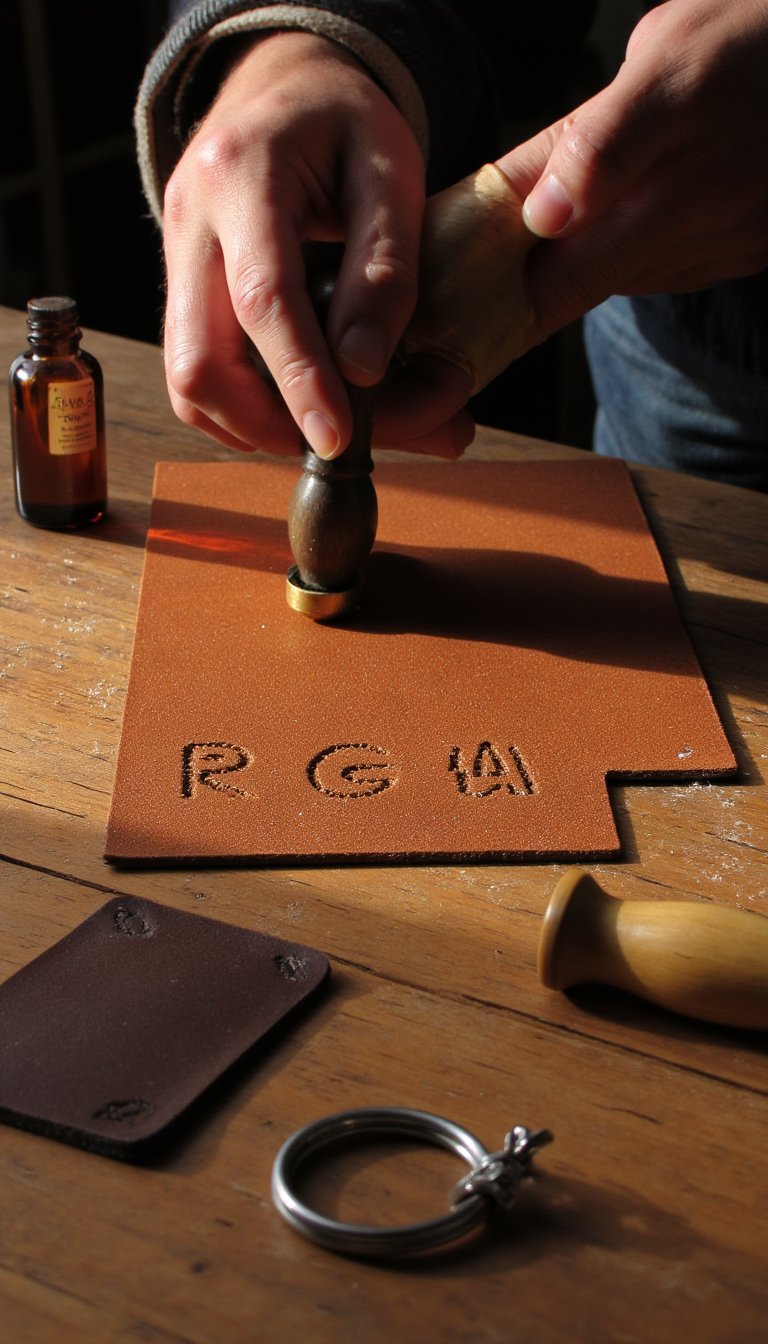 7. Customized Leather Key Fob