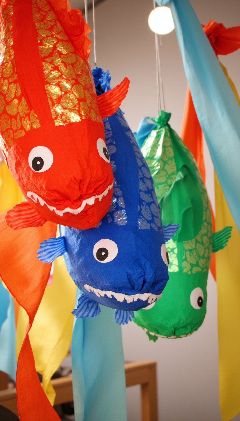 16. Paper Koinobori (Carp Streamers)