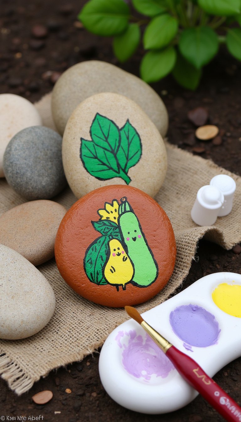 16. Painted Rock Garden Markers