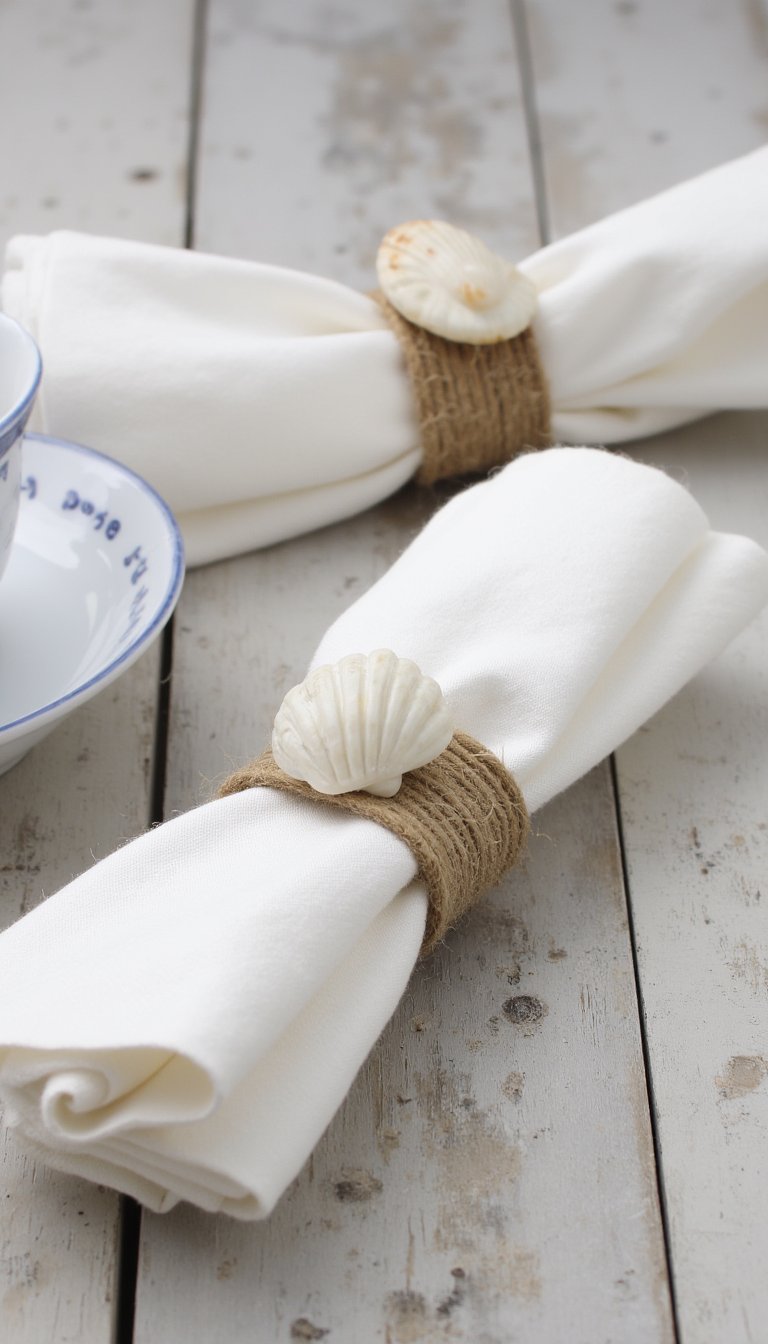 27. DIY Seashell Napkin Rings