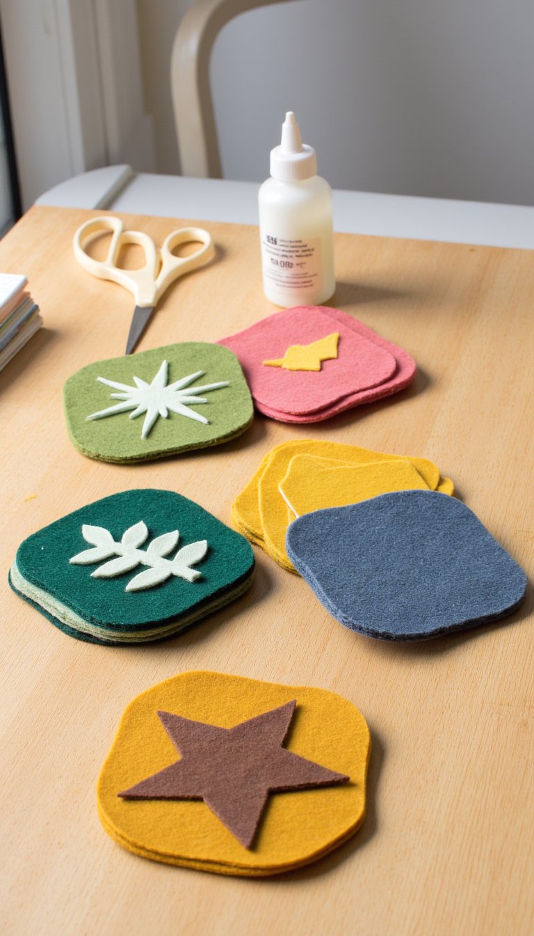 2. No-Sew Felt Coasters