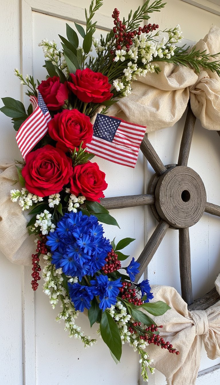 6. Wagon Wheel Wreath