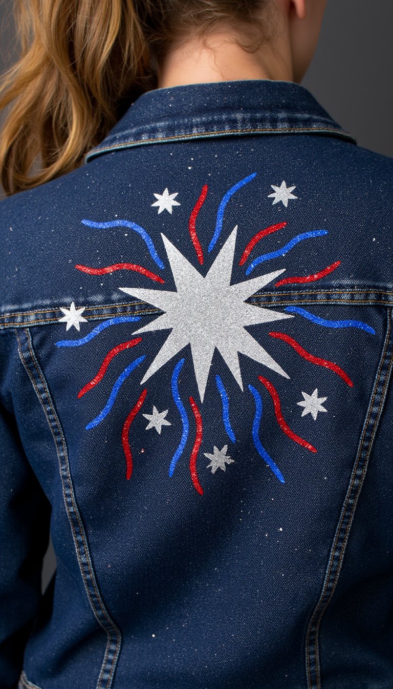 19. Puffy Paint Fireworks on Denim