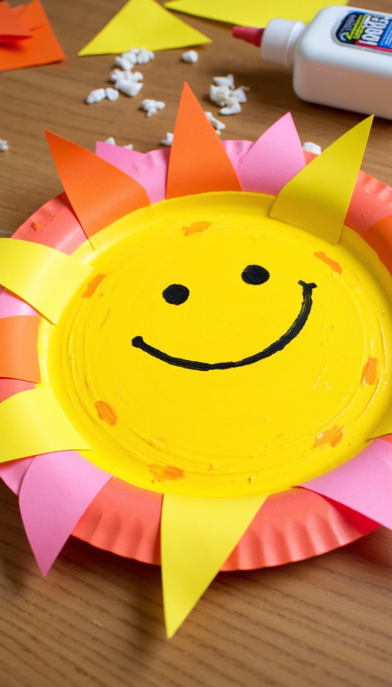 5. Cheerful Paper Plate Suns