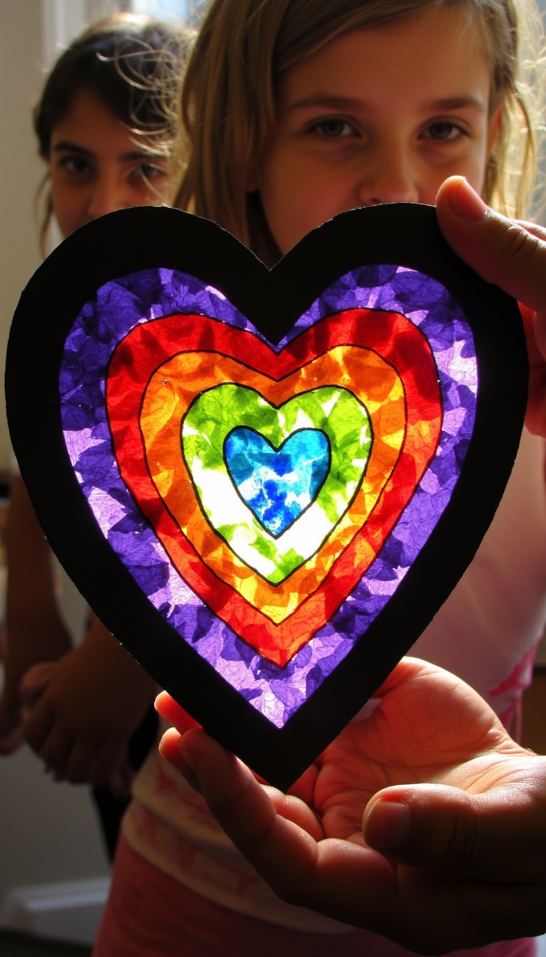 9. "Stained Glass" with Tissue Paper