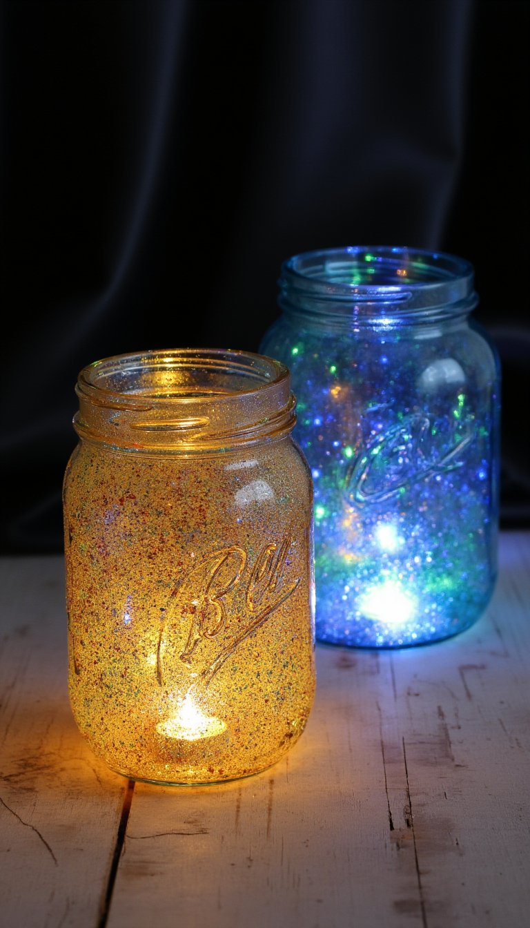 1. Glowing Fairy Jar Lanterns