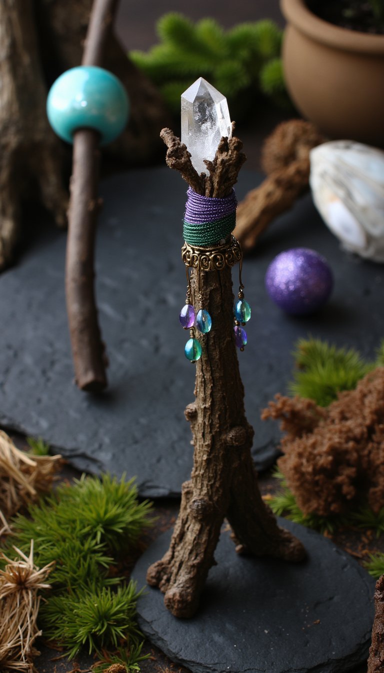 6. Glittering Crystal and Wire Fairy Wands