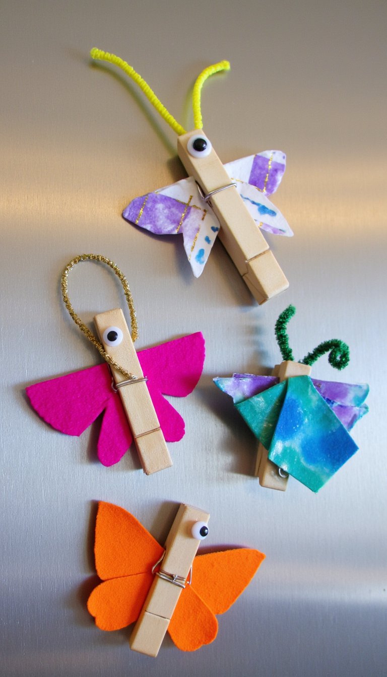 20. Clothespin Butterfly Magnets