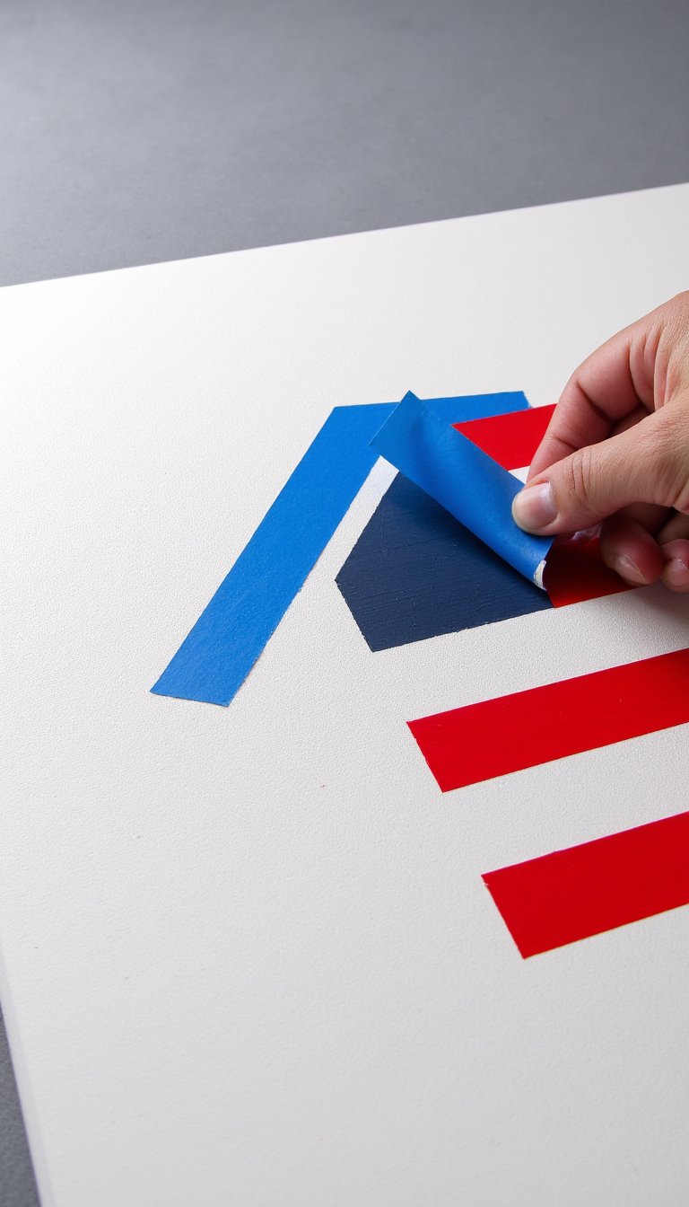 10. Geometric American Flag Canvas
