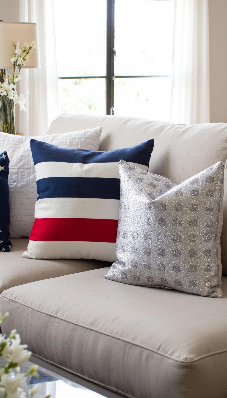 14. No-Sew Patriotic Throw Pillows