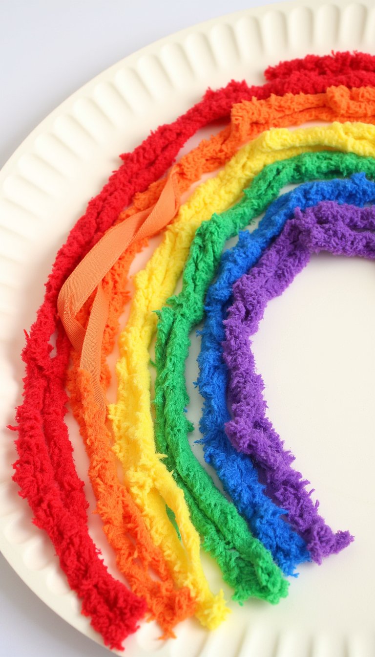 3. Paper Plate Rainbow Weaving