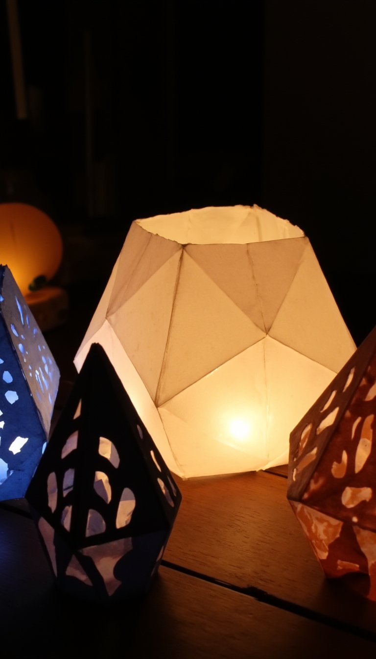5. Glowing Geometric Paper Lanterns