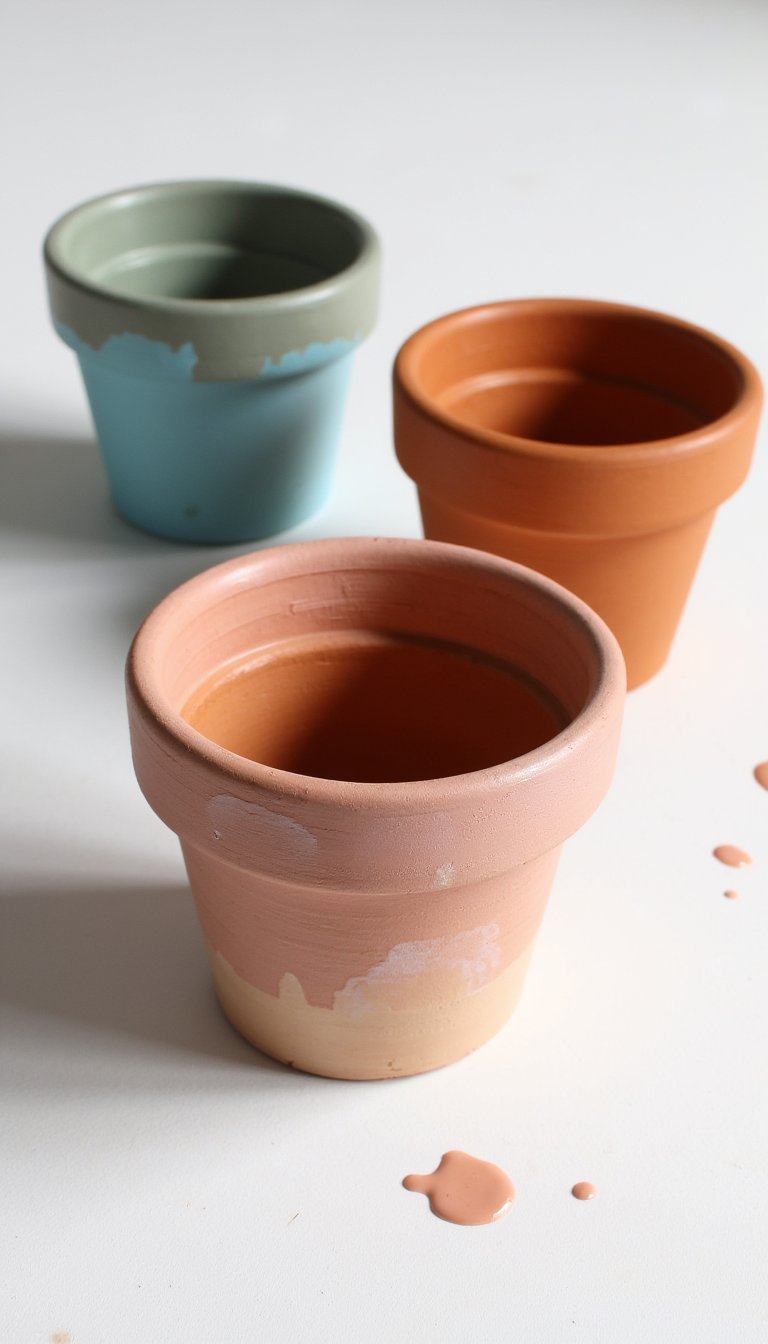 4. Terracotta Pot Watercolor Wash
