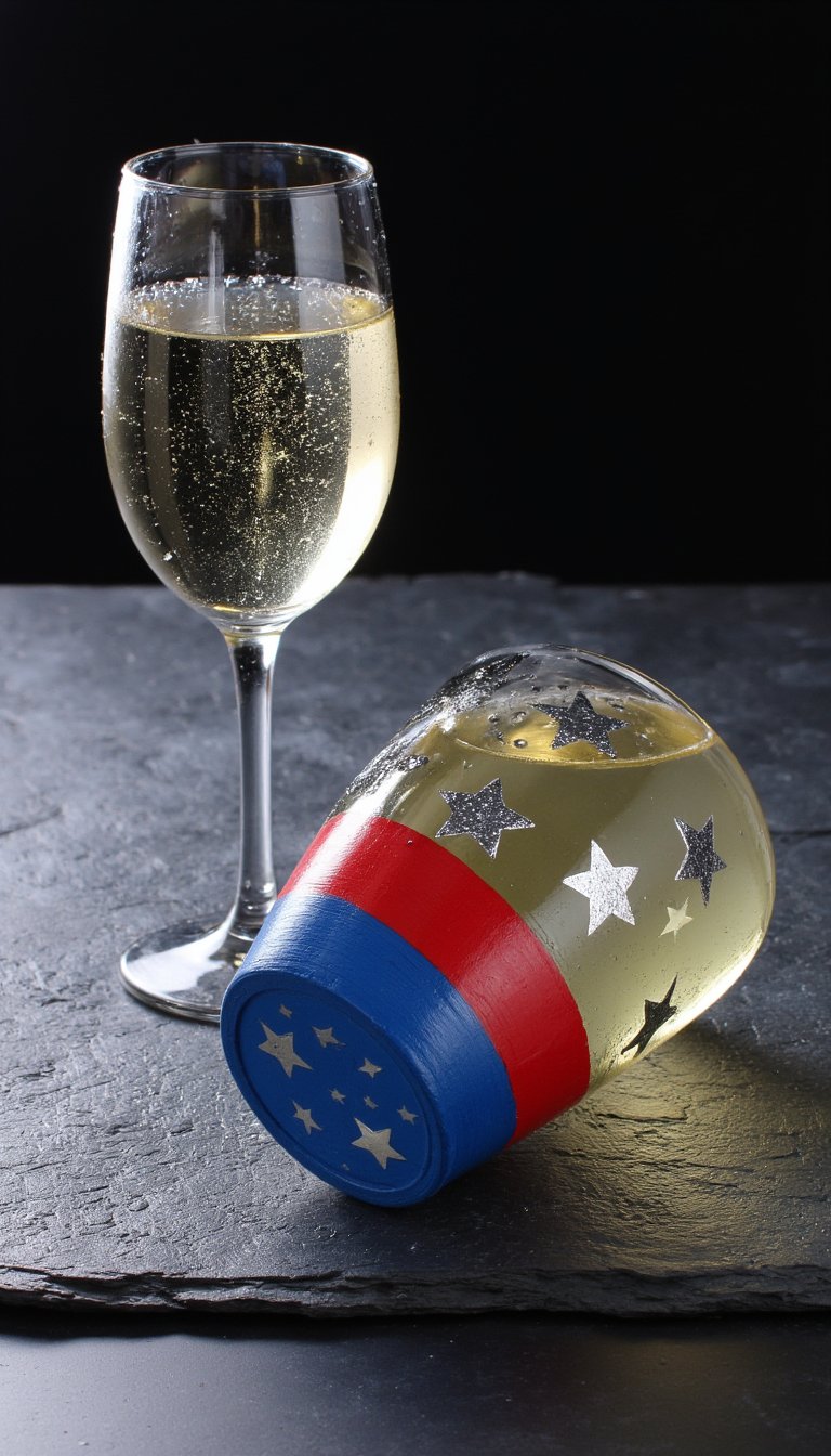 1. Galvanized Star-Spangled Wine Glasses
