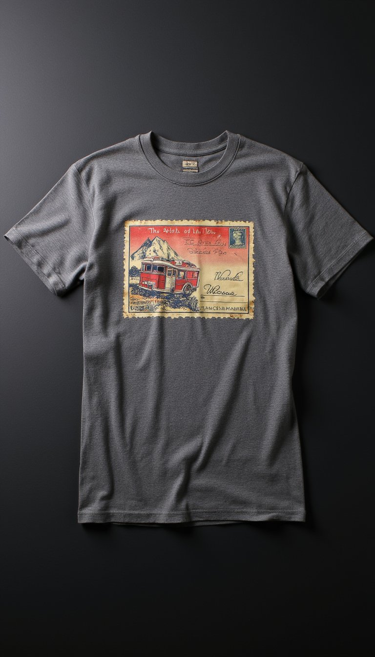 18. Vintage Postcard Transfer Shirt