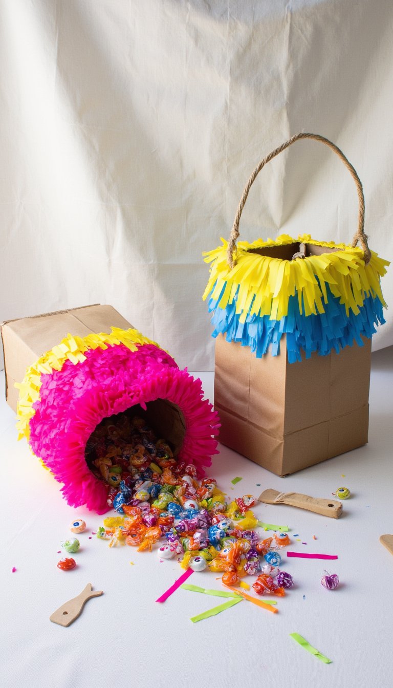 17. Colorful Paper Bag Piñatas