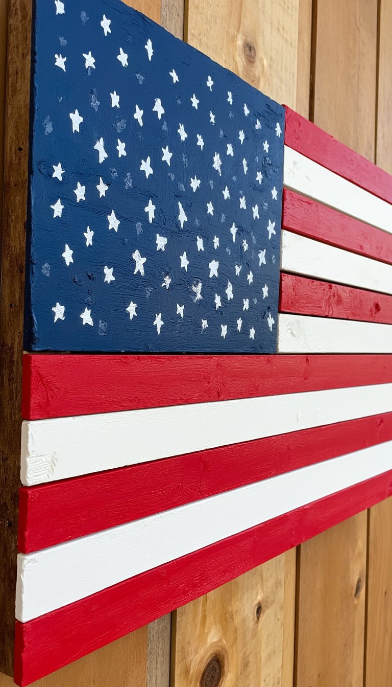 3. Pallet Wood Flag Wall Art