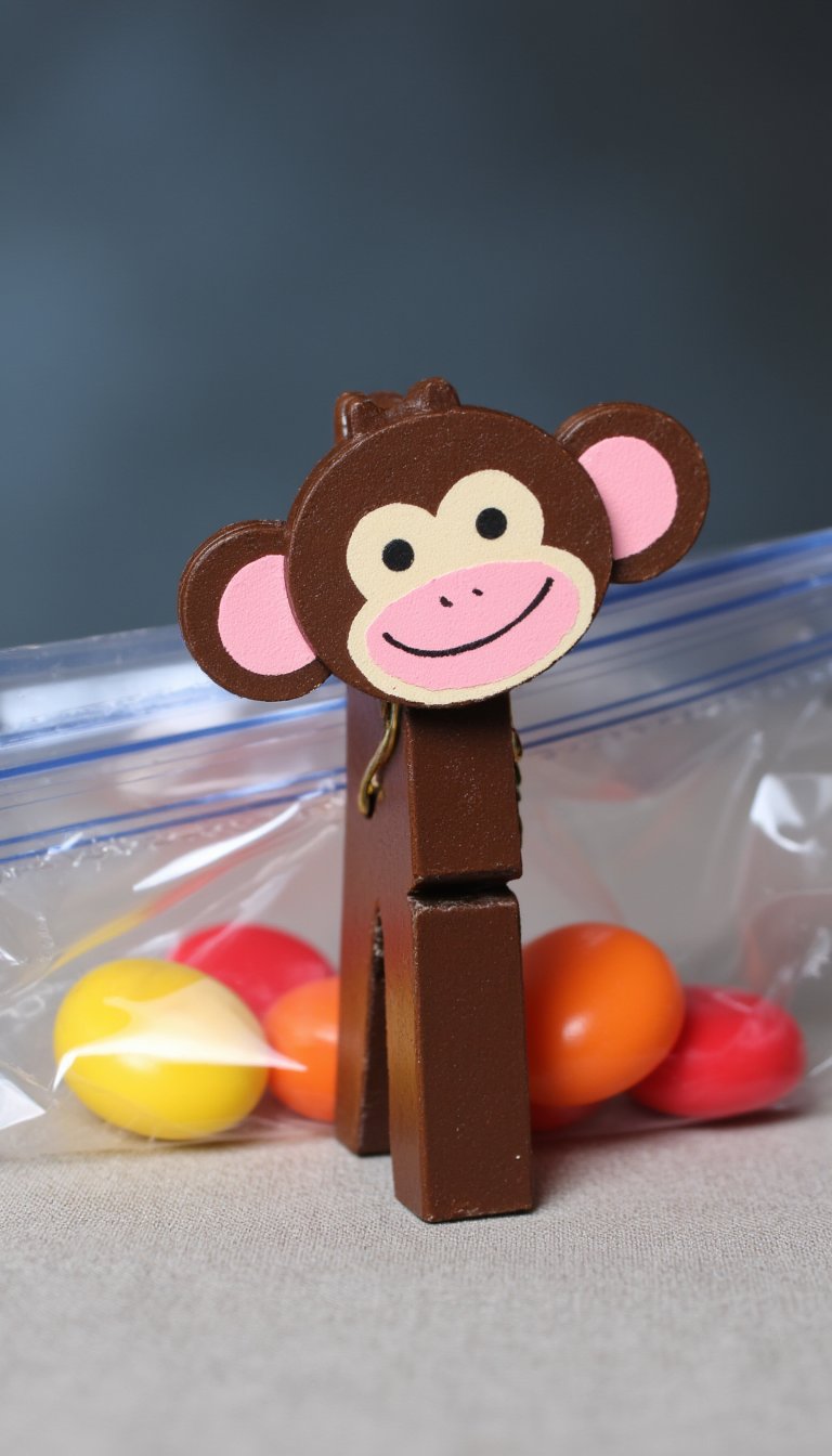 6. Clothespin Monkey Clip