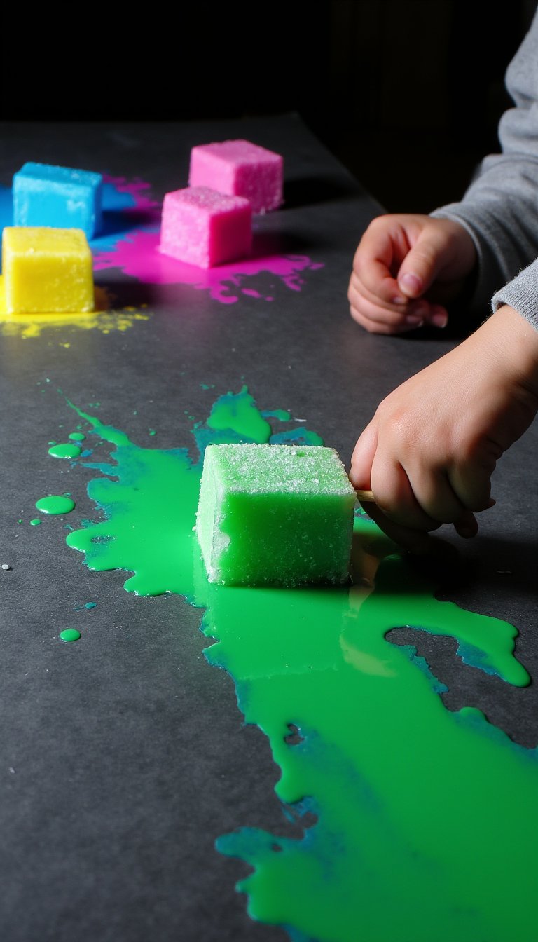 20. Frozen Chalk Paint Cubes