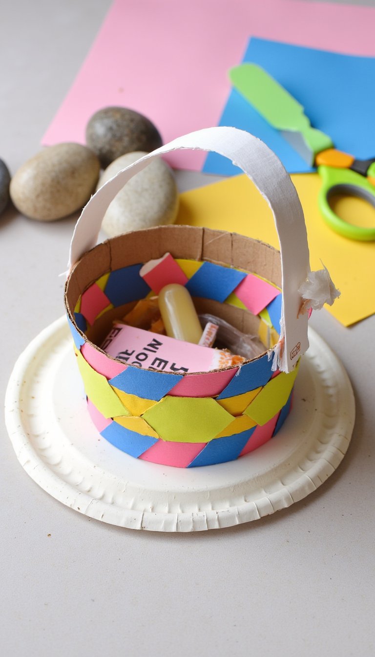 6. Mini Woven Construction Paper Basket