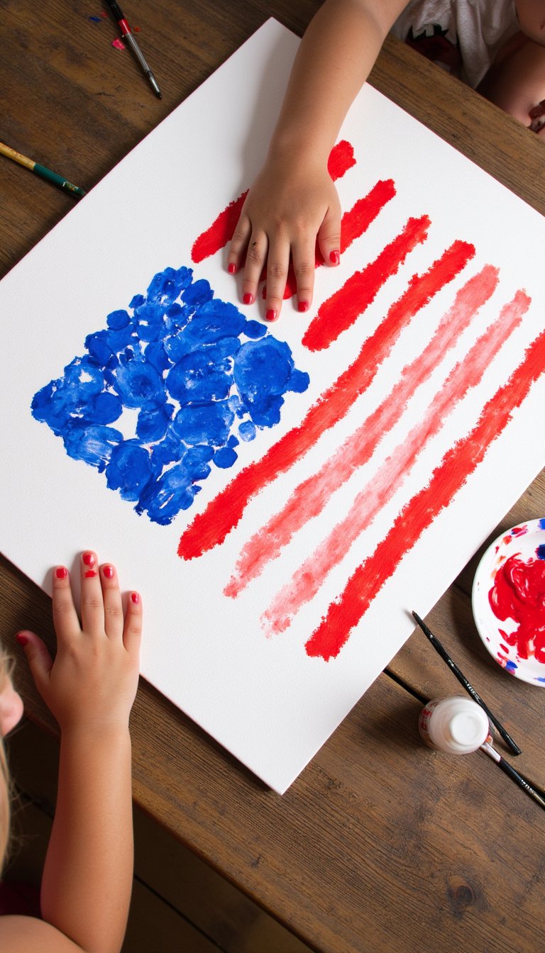 8. Handprint American Flag